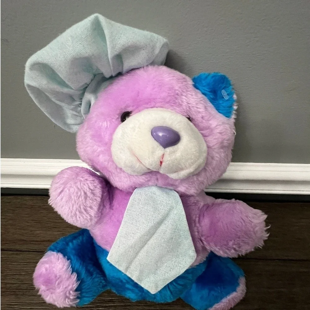 Vintage Circus Circus Casino Teddy Bear Plush Stuffed Animal Blue Hat Tie Baker